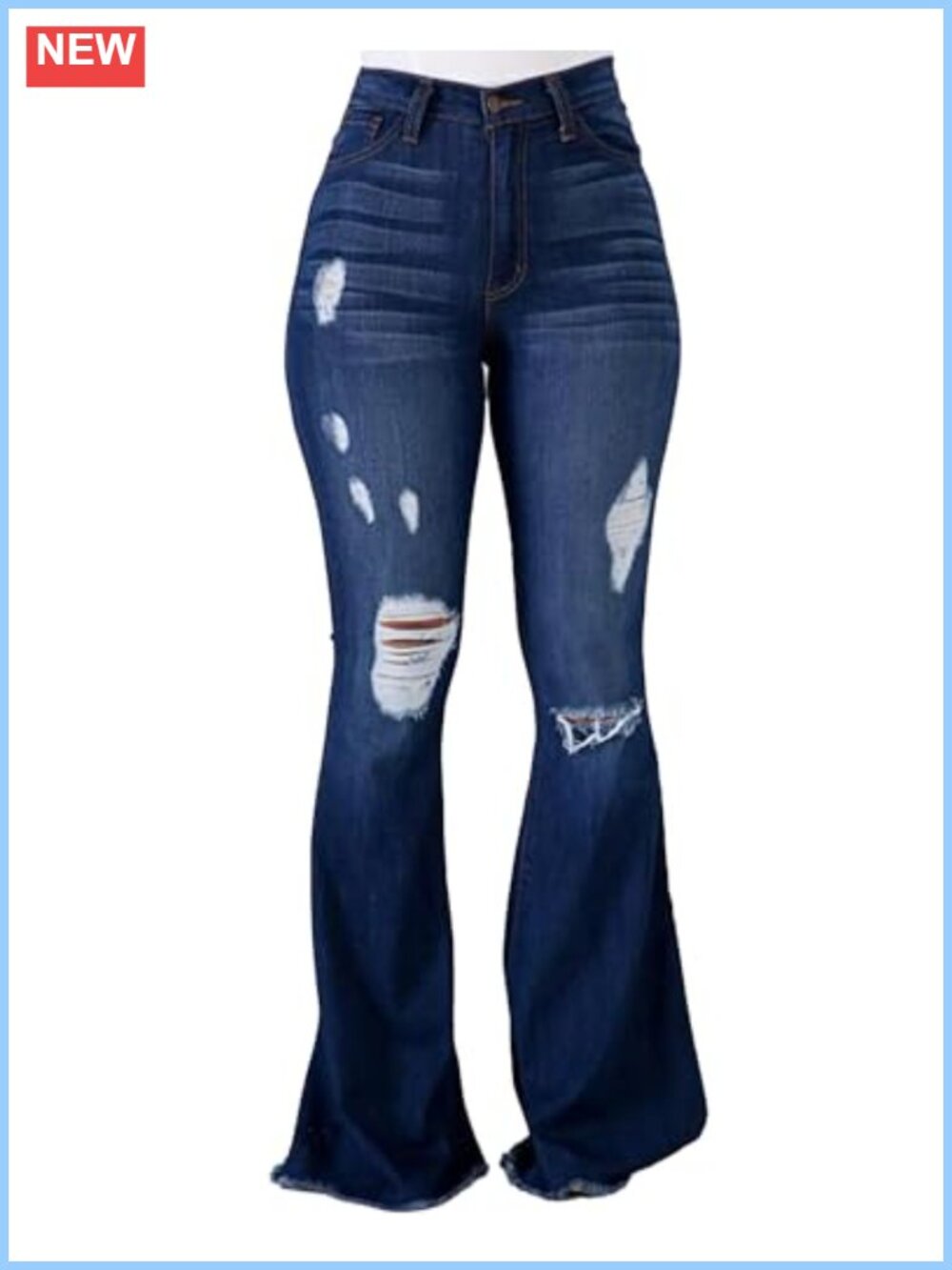 Vintage Bell Bottoms Flare Jeans 90s High Waist Ripped Distressed Wide Leg
